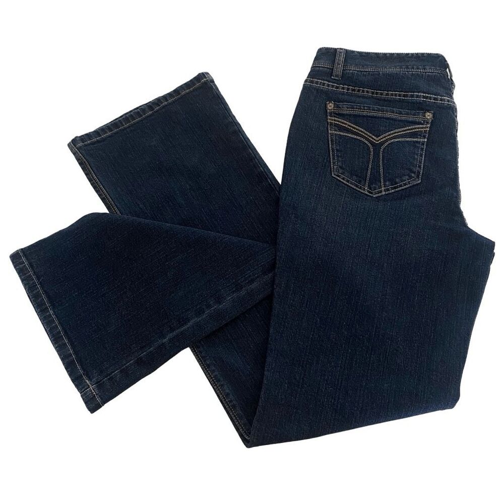 Tribal DeNIME Size 6 Camille Mid Waist Curvy Boot Leg Denim Jeans 28”